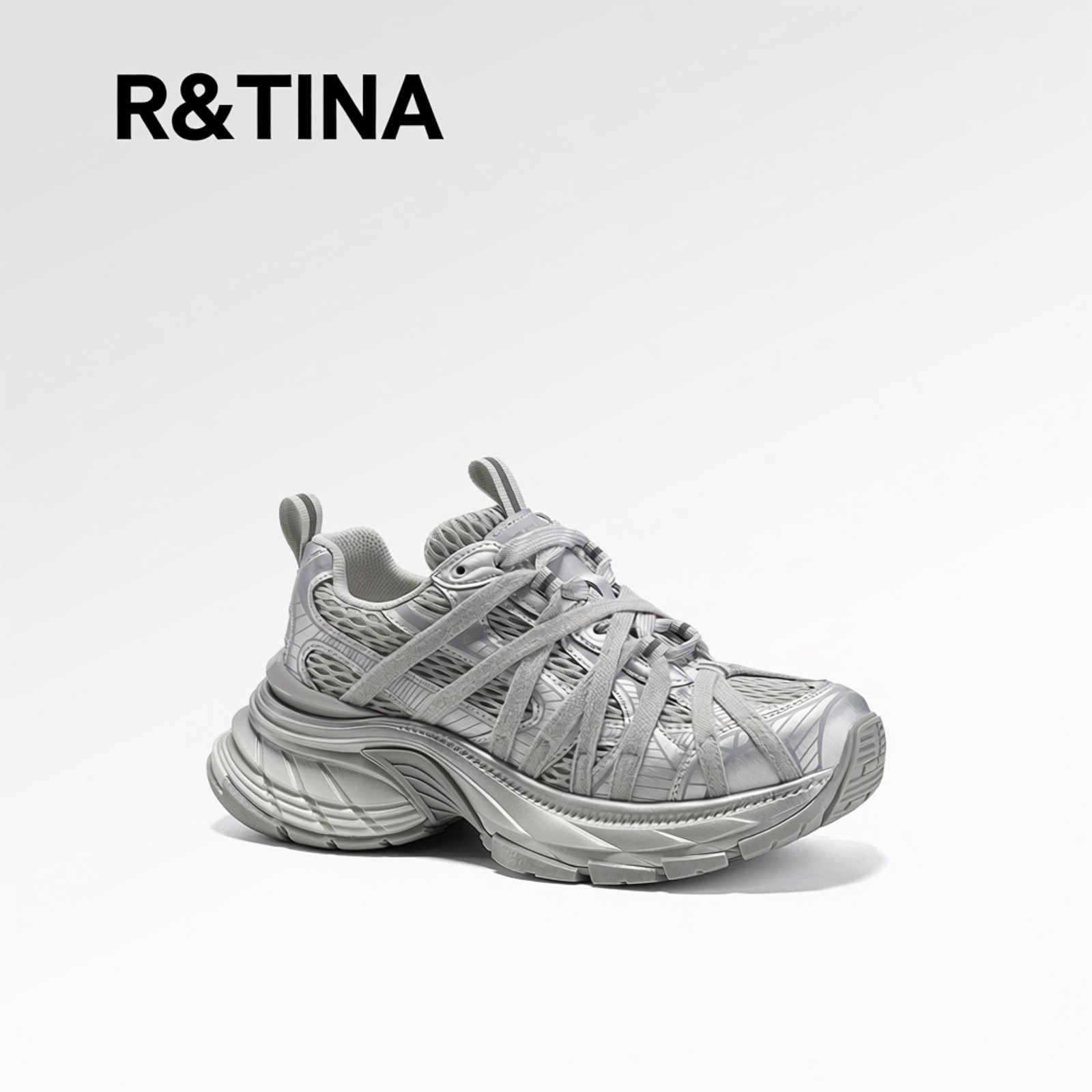 GGCC潮流复古做旧捆绑老爹鞋2026春秋季新款时尚厚底休闲鞋女鞋子