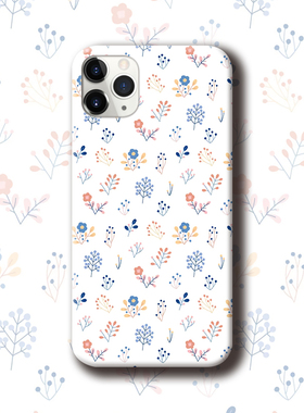 素雅简约花纹图适用于苹果13荣60P50荣耀60三星S21手机壳