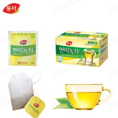 韩国进口东西玄米绿茶烘焙午茶1 5g 25袋泡茶便携泡茶玄米茶冲饮 虎窝淘