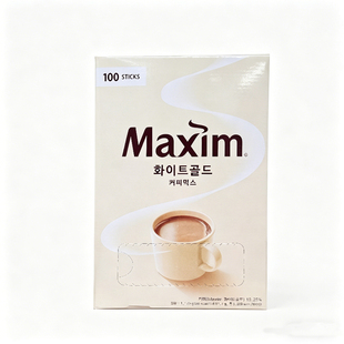 韩国进口咖啡东西麦馨牛奶味3合1白金速溶咖啡粉100条礼盒