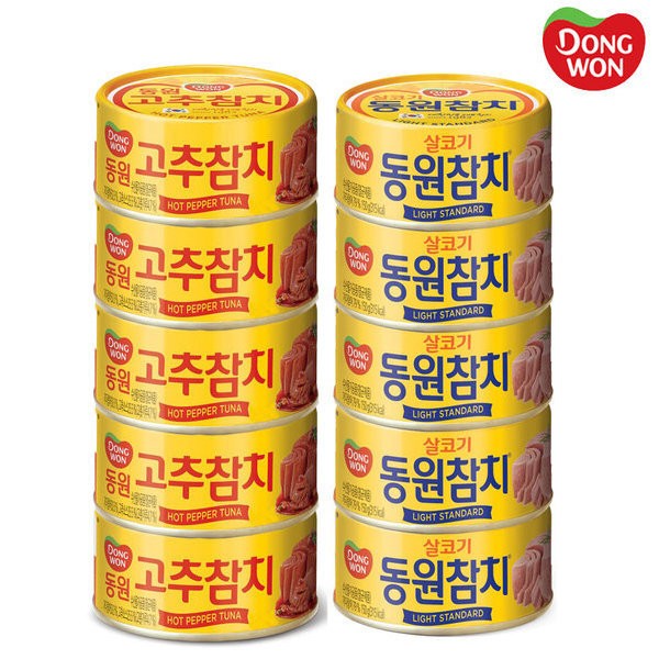 韩国进口金枪鱼罐头原味辣椒味