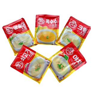 整箱韩国进口不倒翁速食蘑菇汤蔬菜奶油玉米浓汤粉料10袋方便羹料