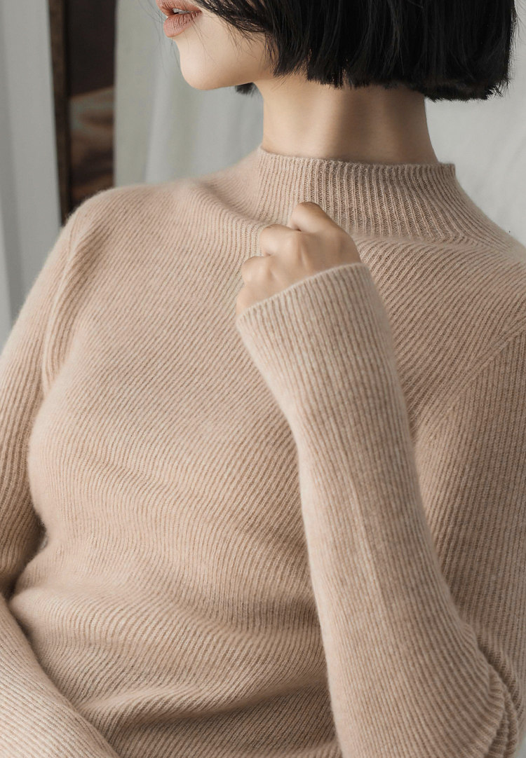 名媛私搭时髦单品！法柜款山羊绒半高领长袖抽条针织打底衫KAKA特,女装/女士精品,毛针织衫,淘宝优惠券,粉丝福利购,淘宝优惠卷