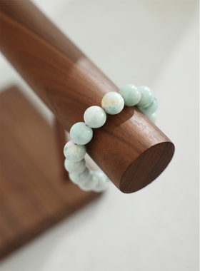 缅甸翡翠白底飘绿男女款手串手链