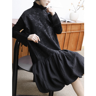 KAKA 周高定版 针织摩登哥特手工似锦繁花无袖 中裙中长T恤 巴黎时装