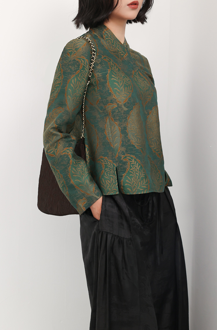 米兰秀款香云纱新中礼服禅意长袖