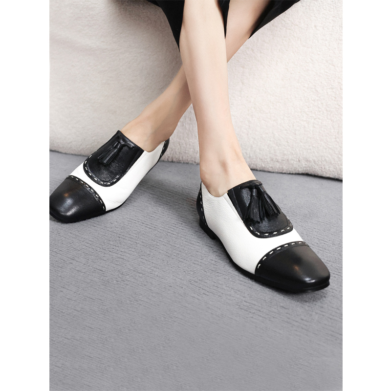 英式老钱明衍一脚蹬牛皮四季单鞋