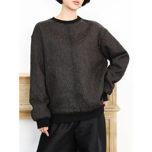 法奢秀真丝填充中性休闲棉服卫衣