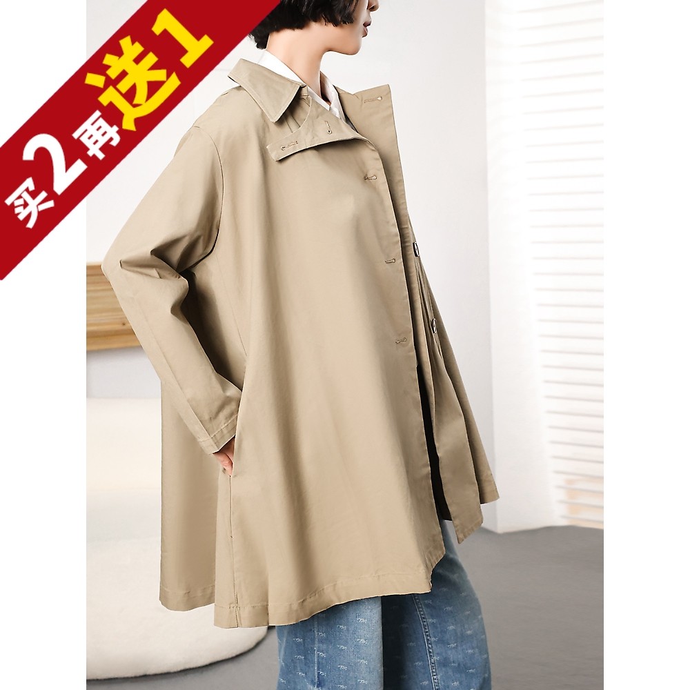 时装高芨风衣！外滩柜款！尖翻领单排扣括型中长款社交风衣KAKA特,女装/女士精品,风衣,淘宝优惠券,粉丝福利购,淘宝优惠卷