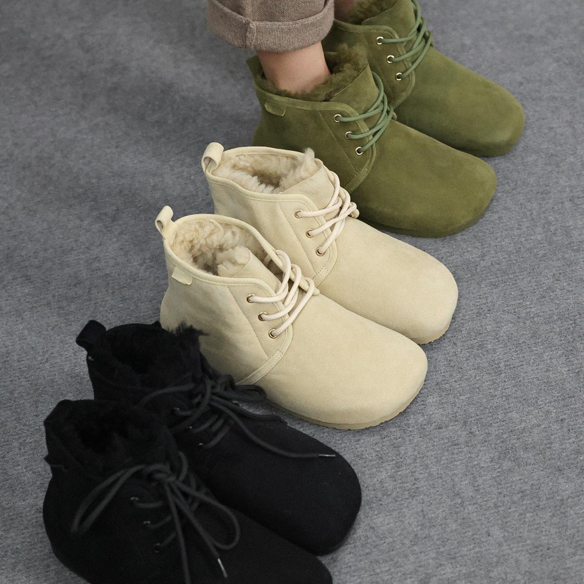 欧圈爆冬季纯羊毛内里雪地靴滑雪