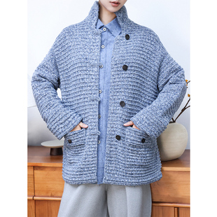 KAKA 重磅山羊绒挪威森林系保暖亘条织慵懒名媛外套大衣 伦敦秀款