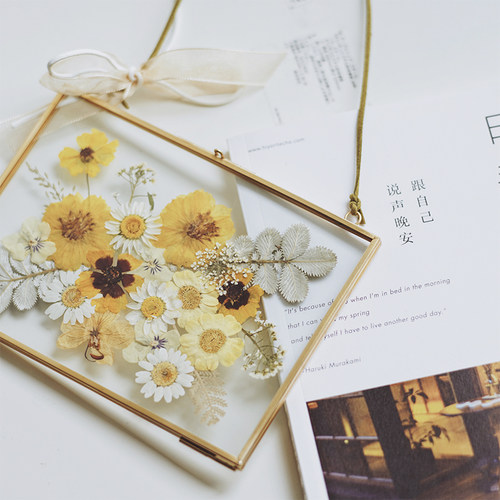 玻璃压花黄铜植物标本diy手工