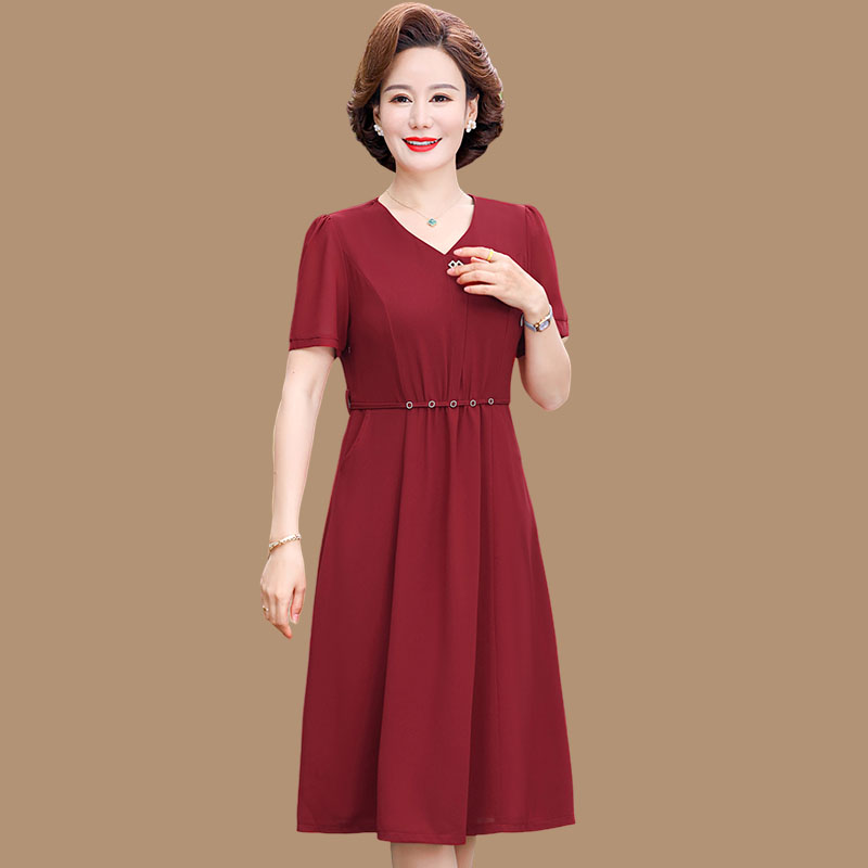 喜婆婆婚宴连衣裙女2025新款洋气平时可穿妈妈五一结婚礼服裙子夏