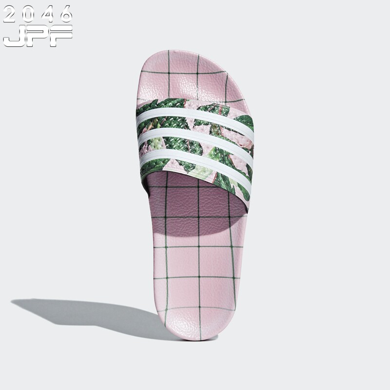 性感烟紫 Adidas 三叶草  Adilette 运动沙滩拖鞋 男女 B28006