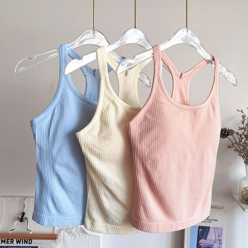 带胸垫工字背心健身瑜伽服训练