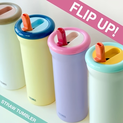 日本正品代购THERMOS膳魔师保温吸管杯保冷专用 470ml 马卡龙配色