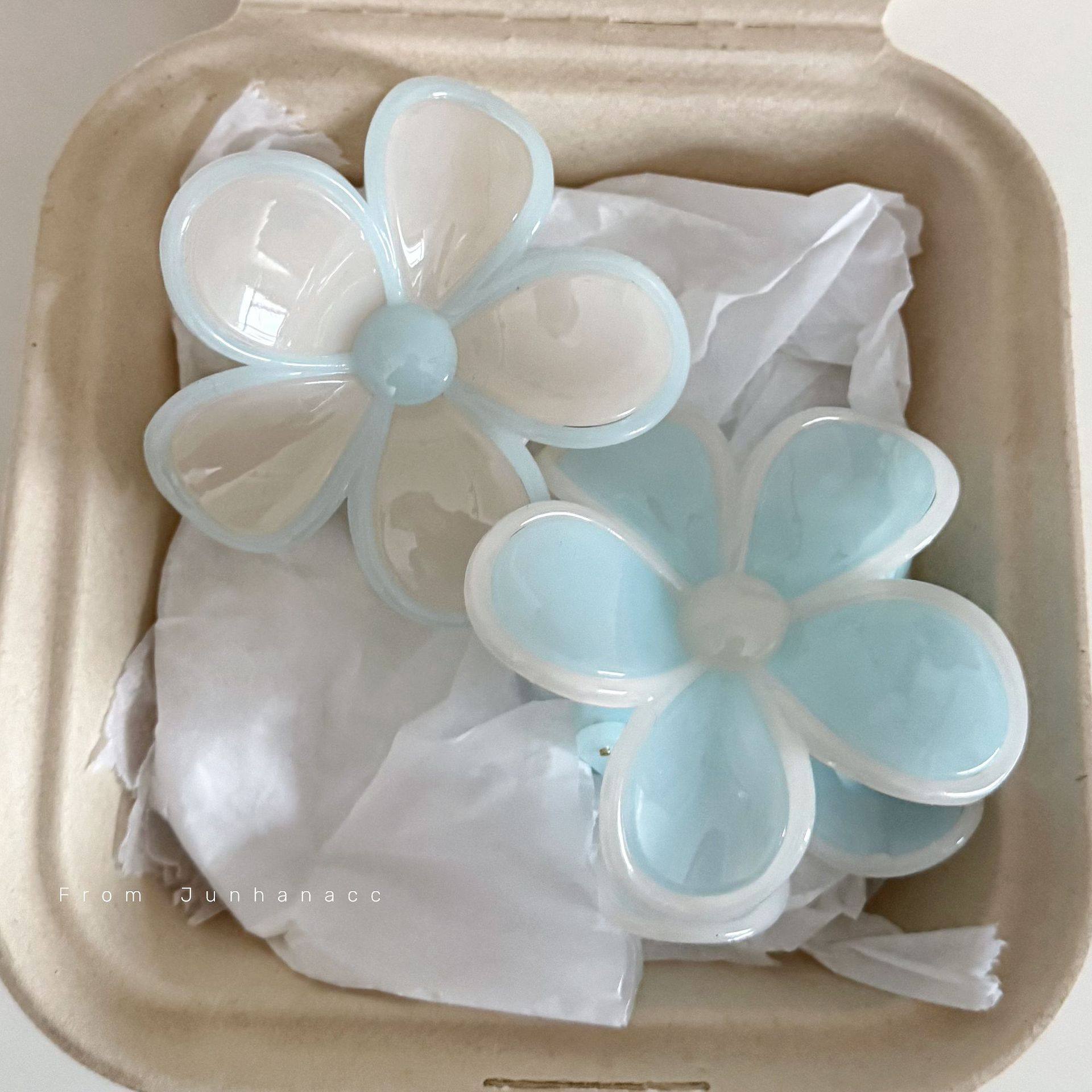 甜美果冻色花朵抓夹质感发夹五瓣花发夹发饰新款发卡头饰