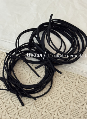 韩版简约黑色双股打结发绳高弹力耐用扎头绳女通勤百搭橡皮筋皮套