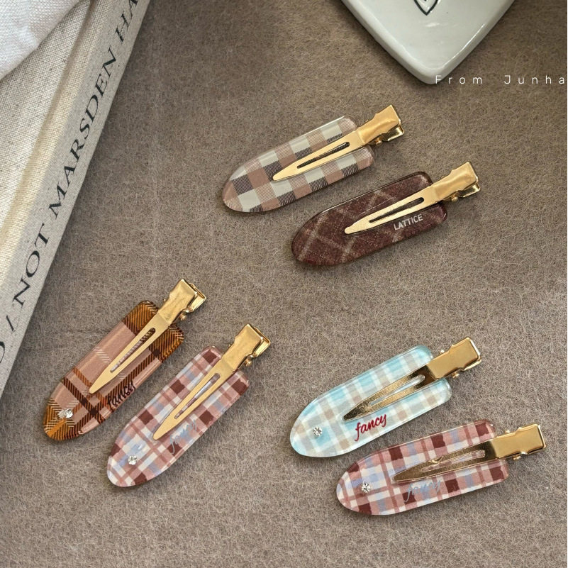 美式学院风复古格纹发夹化妆无痕边夹少女刘海碎发夹鸭嘴夹子头饰,饰品/流行首饰/时尚饰品新,发饰,淘宝优惠券,粉丝福利购,淘宝优惠卷