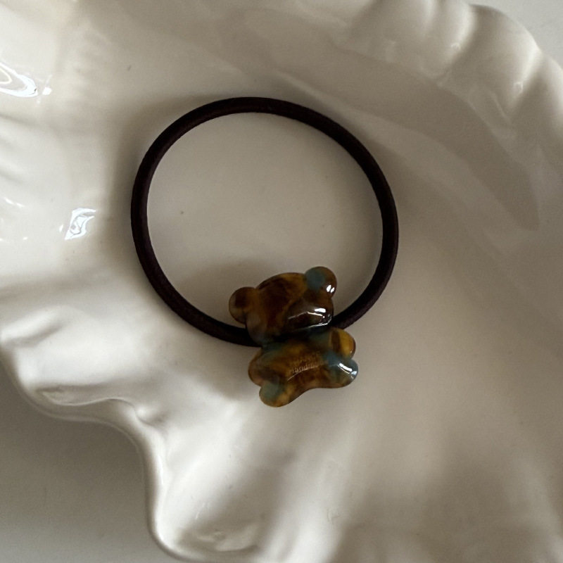 韩国醋酸小熊简约金标发圈可爱马尾发绳高级感复古少女发饰品,饰品/流行首饰/时尚饰品新,发饰,淘宝优惠券,粉丝福利购,淘宝优惠卷