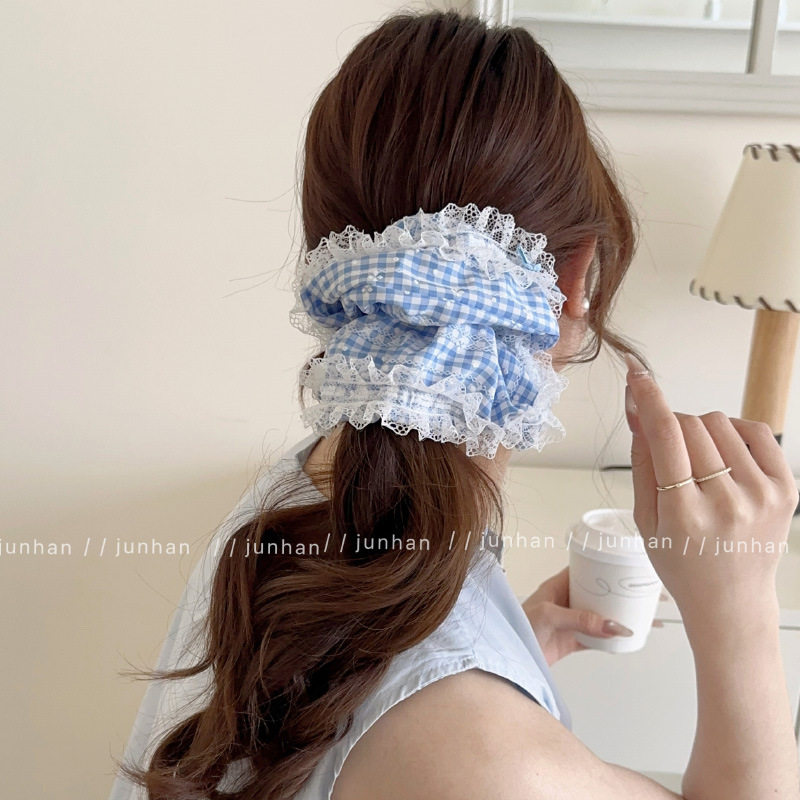 韩式蕾丝蝴蝶结花边大肠发圈甜美拼接原创扎发低马尾头绳发饰女,饰品/流行首饰/时尚饰品新,发饰,淘宝优惠券,粉丝福利购,淘宝优惠卷