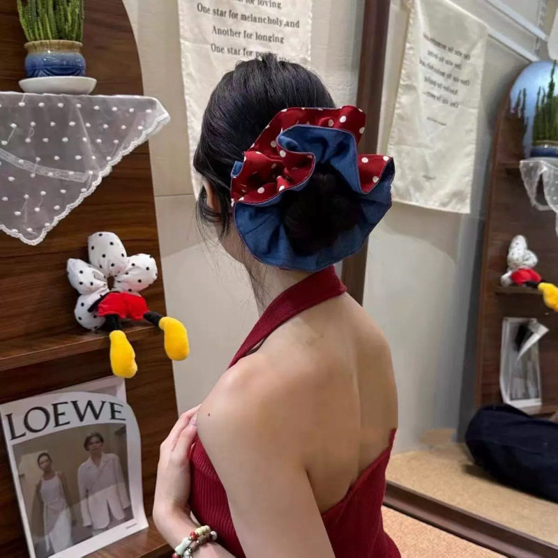 复古红蓝撞色波点大肠发圈方巾ins风优雅布艺大肠发圈方形发绳女,饰品/流行首饰/时尚饰品新,发饰,淘宝优惠券,粉丝福利购,淘宝优惠卷