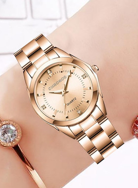 CHRONOS手表爆款CHRONOS时尚小女表 休闲韩版防水镶钻女士手表批