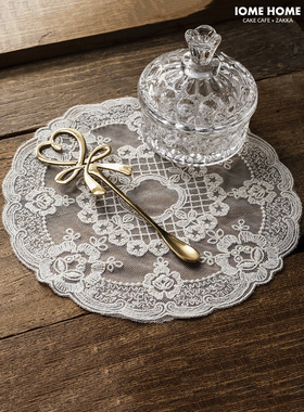 复古英式下午红茶杯小垫子蕾丝刺绣镂空碎花边欧式桌面文艺复旧风