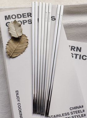 316不锈钢18-10中式方头筷子/亮银色/哑光银色小怪兽空心筷子