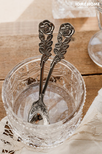 304不锈钢玫瑰复古咖啡搅拌勺