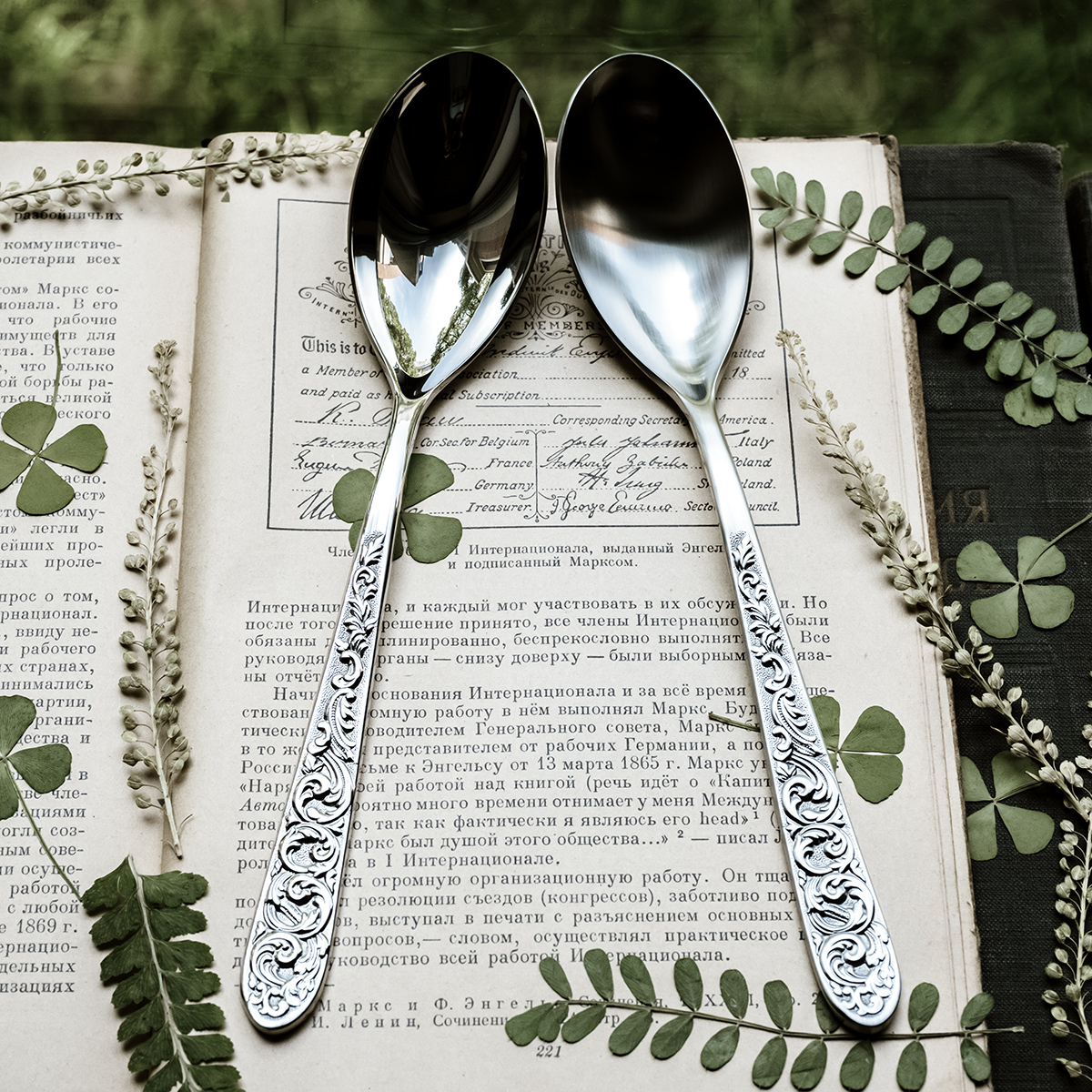 18/10不锈钢ins法式复古洛可可藤蔓浮雕花纹主餐勺/汤勺