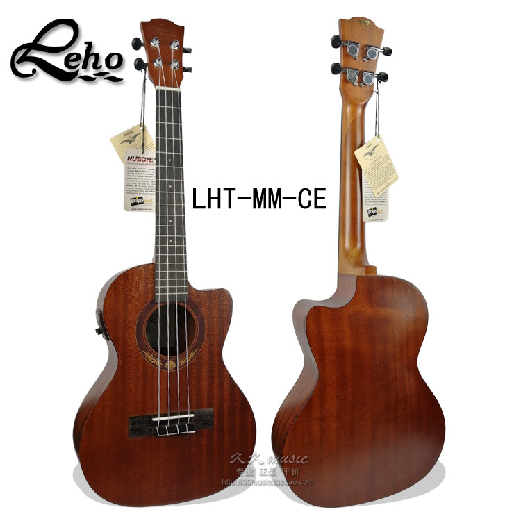 LEHO尤克里里26寸Ukulele四弦琴小吉他T型全桃花芯缺角电箱LHT-MM