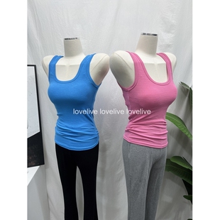12色基础款 巨好穿 显瘦U领宽肩带遮副乳吊带背心INS 自留推荐