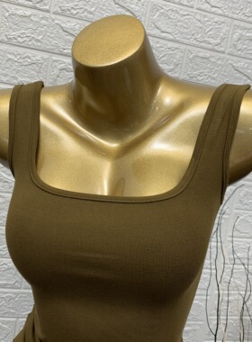 INS爆款推荐！炒鸡舒适 性感紧身显廋外穿内搭短款方领吊带背心女