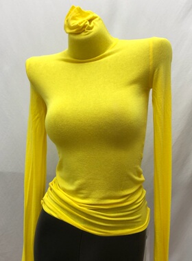 INS墙裂推荐洋气长袖纯色秋冬t恤上衣女士打底衫修身高领微透薄款