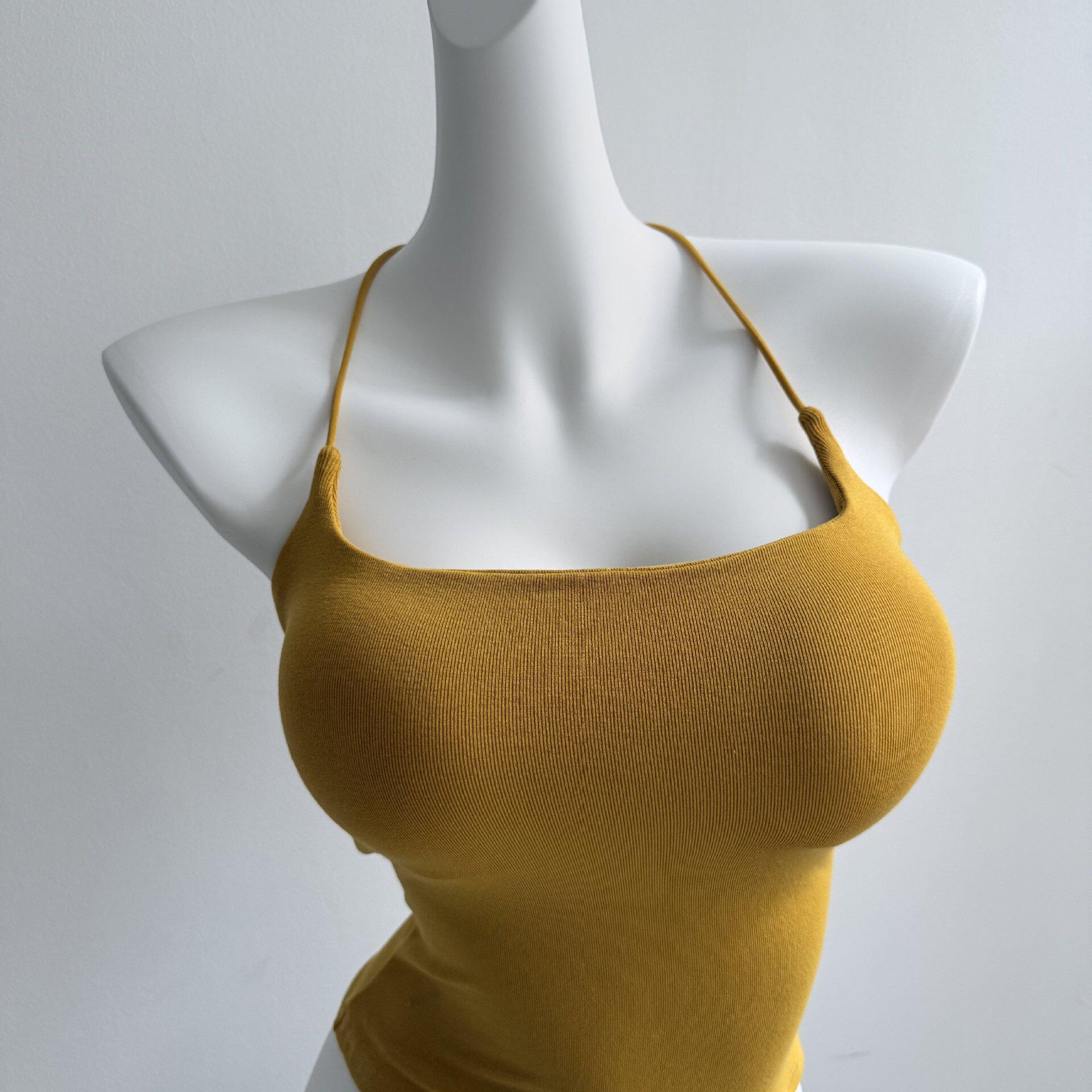 店主自留~每个颜色都好看！姐感挂脖露背遮副乳漫画胸吊带上衣女