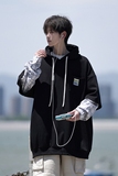 外景25秋装设计款假两件连帽大码卫衣外套WY01P68控88，女装短外套，电商A031