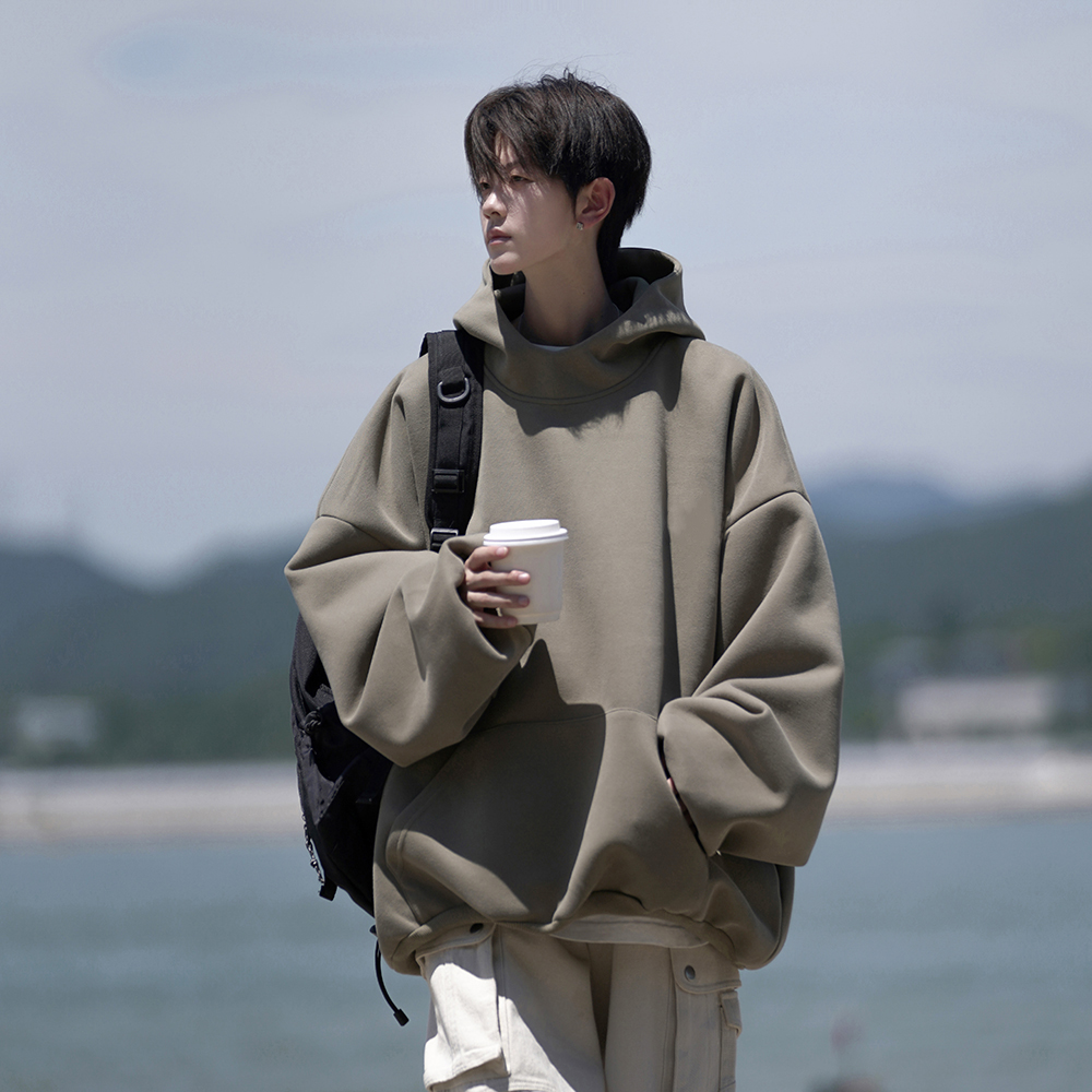 外景25秋装设计款下摆袖口380克连帽大码卫衣外套JK11P68控88，女装短外套，电商A031