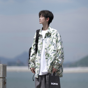 外景花衬衫2025春装新款宽松大码港风男士长袖衬衫CS03P48控68,小黑格子衬衫搭配女图片