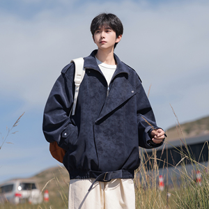 可二开 2025秋装新款大码肩章宽松皮衣夹克外套 JK131 P98 控158,男装皮衣,电商A031