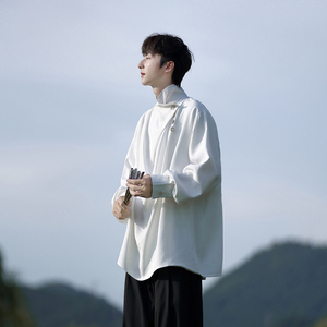 外景 2024秋装新款宽松大码港风男士长袖衬衫CS10 P48 控68图片