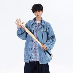 新疆绒2025秋装新款大码宽松刺绣棒球服夹克外套 WY120 P88 控138图片