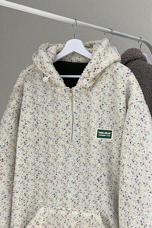 加绒内里满天星羊羔绒24冬装新款连帽卫衣款棉衣MY03P88控128,男装棉衣,电商A031