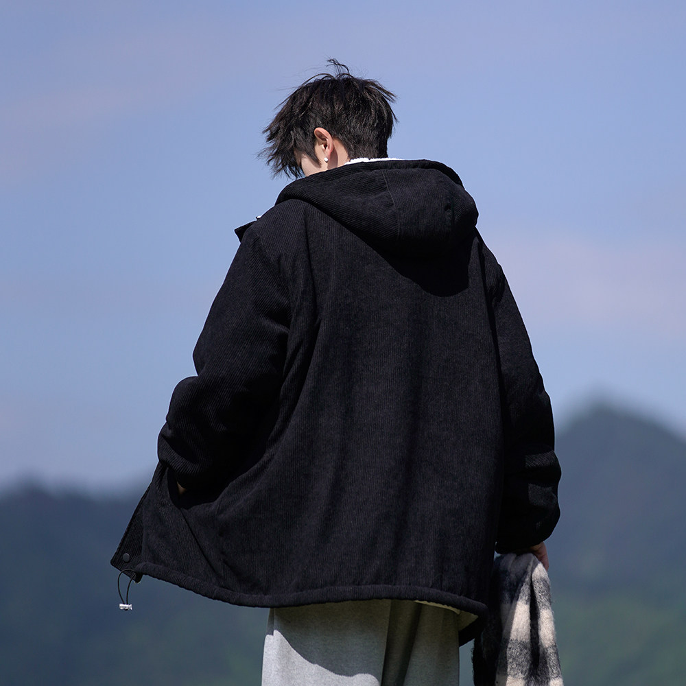 25冬装新款内里羊羔毛宽松大码连帽男女款棉衣MY03P108控158,男装棉衣,电商A031