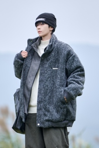 650克长毛呢面料+220克超声波压棉 冬装假两件棉衣HG09 P138控198图片