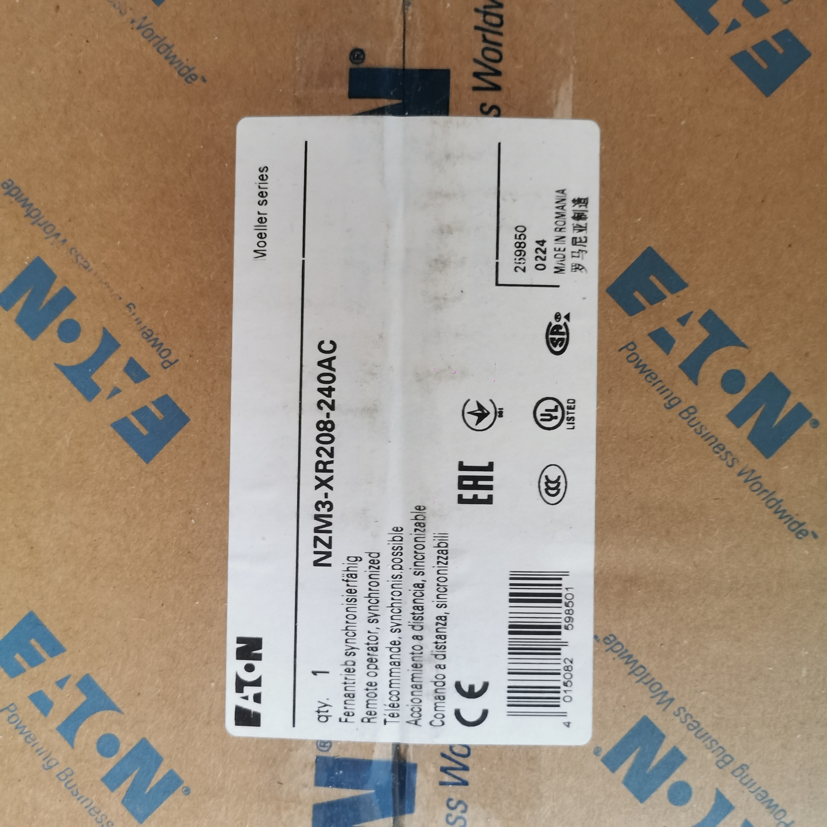 NZM3-XR208-240AC现货