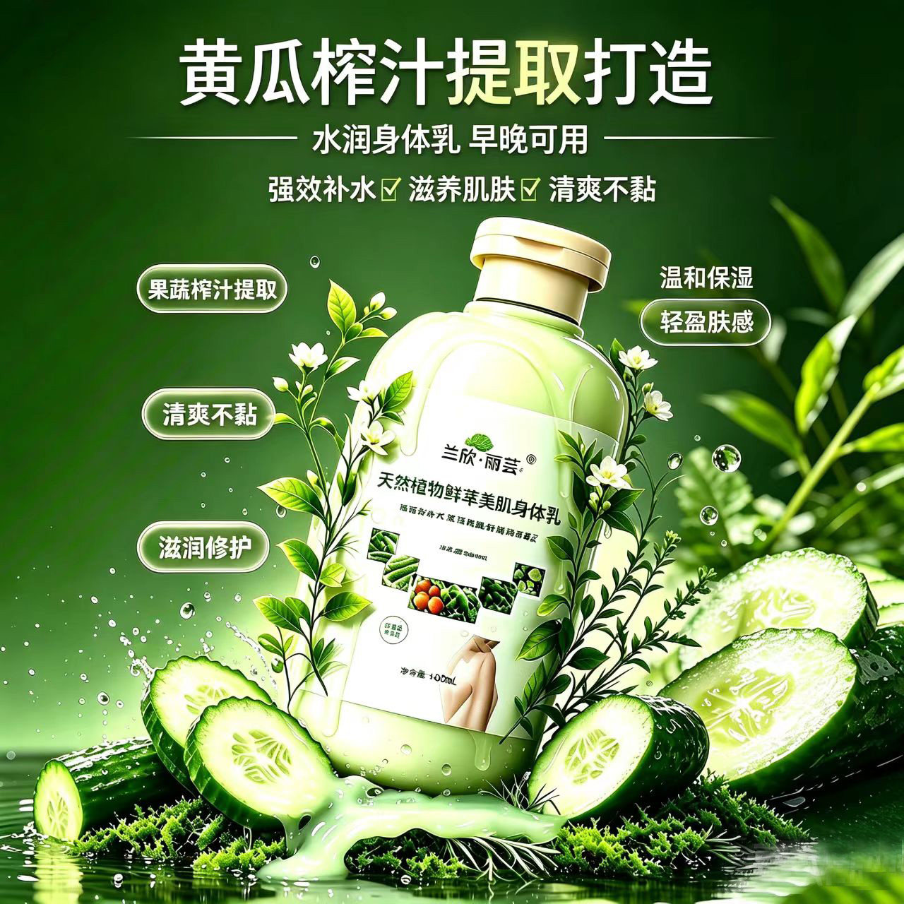 纯植物天然身体乳保湿强效补水深层滋润精华乳液华去鸡皮特润
