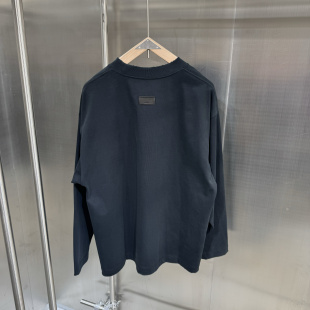 日系高街风格宽松版型圆领长袖T恤男净版纯色高克重定制面料