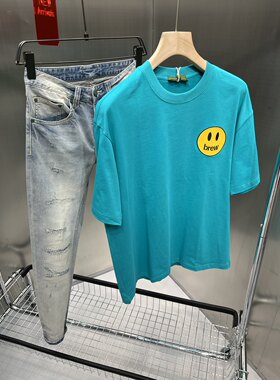 手工刺绣长绒棉短袖T恤男