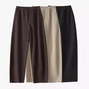 高腰阔腿裤 宽松休闲香蕉裤 秋冬显瘦加厚含羊毛镰刀裤 弯刀裤